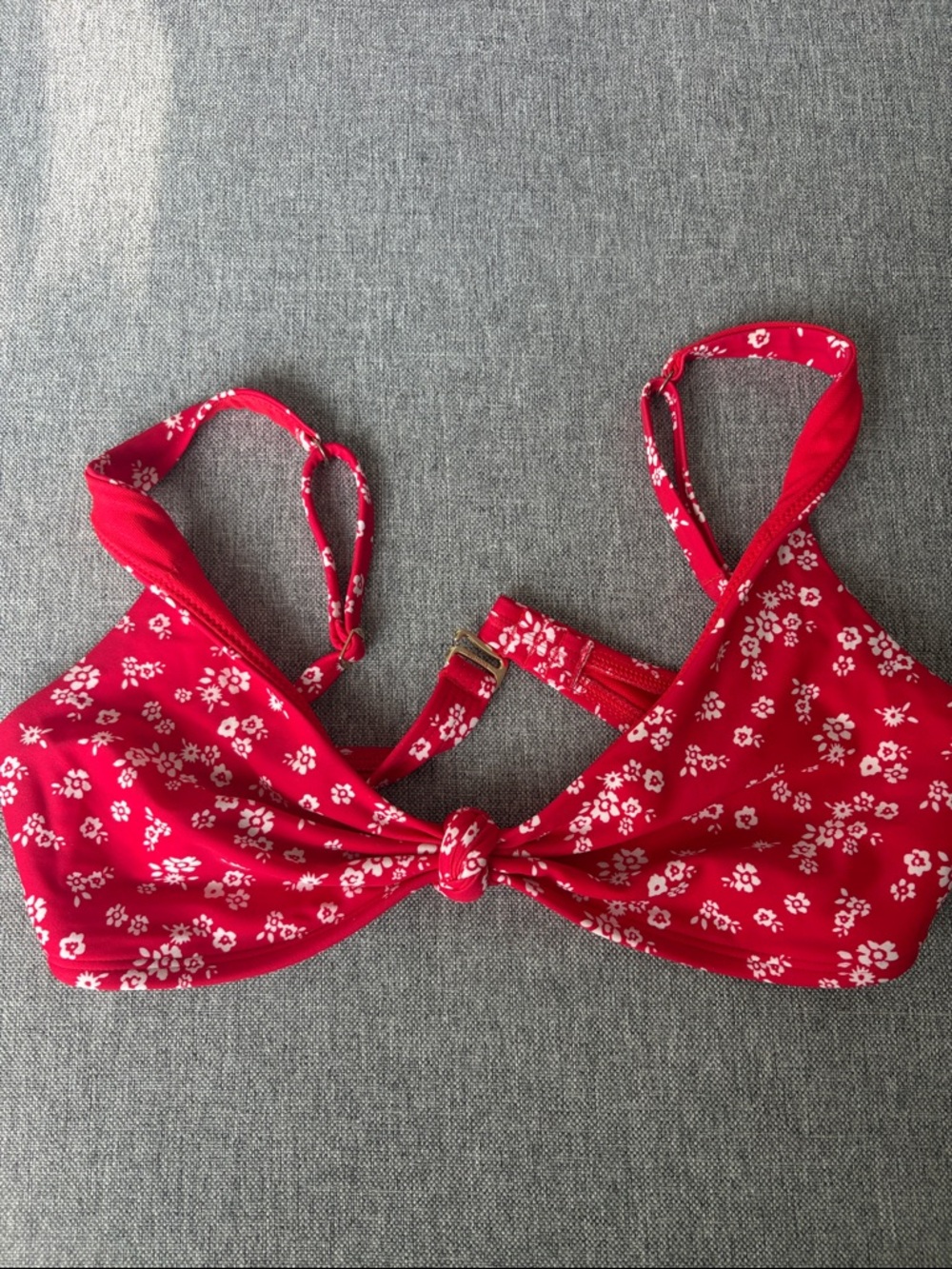 Hollister Bright Red Floral Swim Top